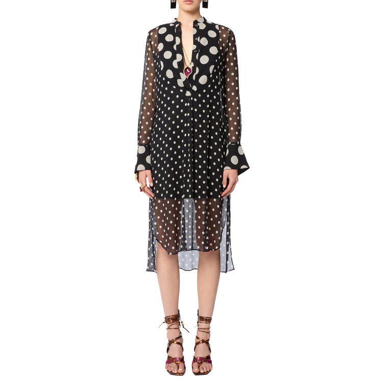 Polka Dot Silk Midi Dress image number null