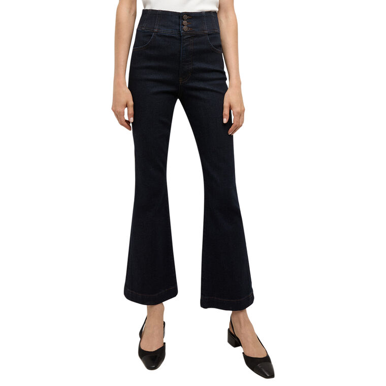 Carson Corset Waist Kick-Flare Jean image number null