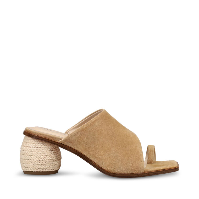 Lahi Suede Slide Sandal With Sculptural Heel image number null