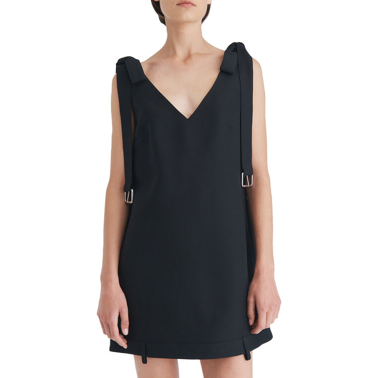 Sleeveless Shoulder Tie Mini Dress image number null