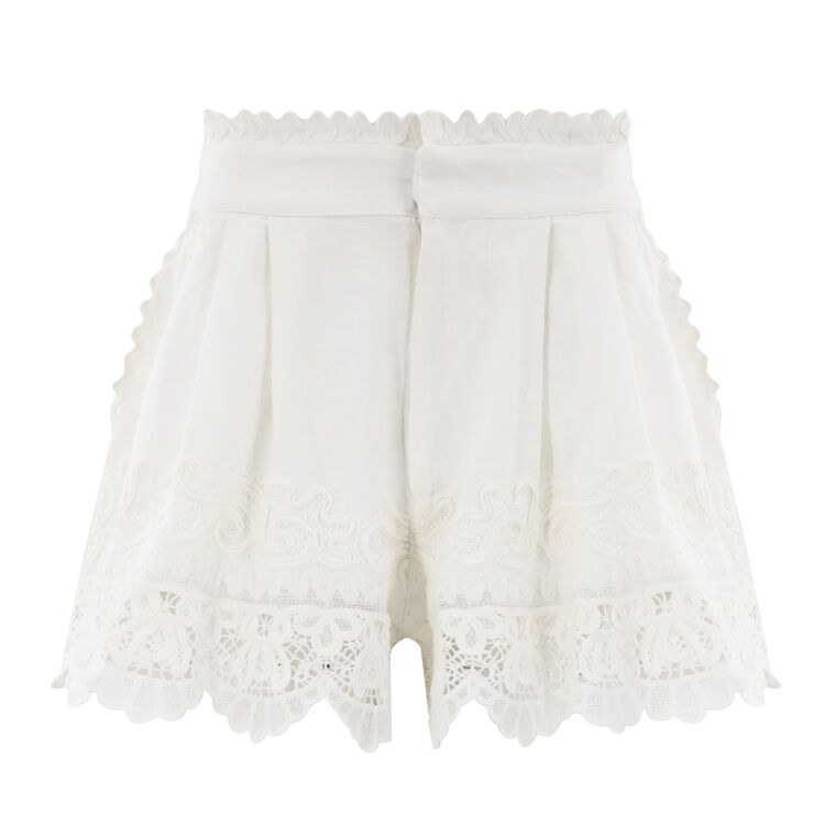 Iyla Soutache Embroidery Pleated Shorts image number null