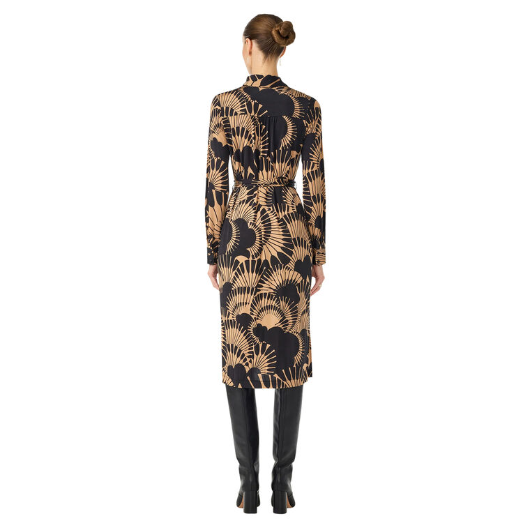Radio City Long Sleeve Midi Wrap Dress image number null