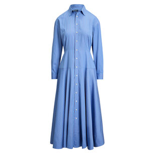 Stripe Cotton Poplin Shirtdress
