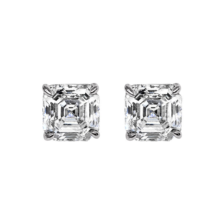 Asscher Stud Earrings image number null