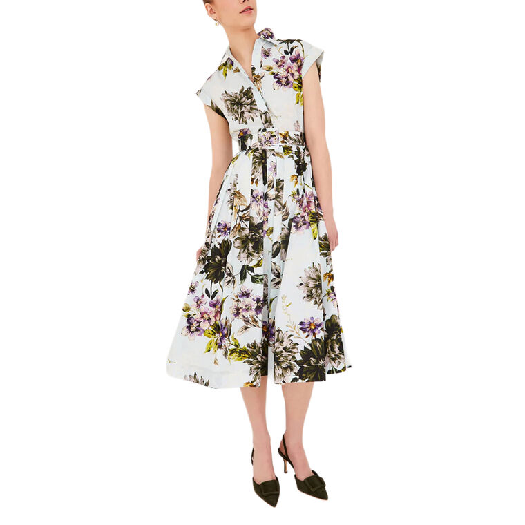 Octavia Short Sleeve Belted Midi Dress image number null