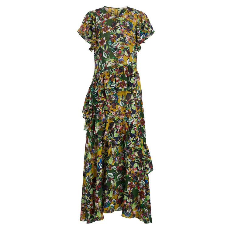 Quinby Short Sleeve Tiered Midi Dress image number null