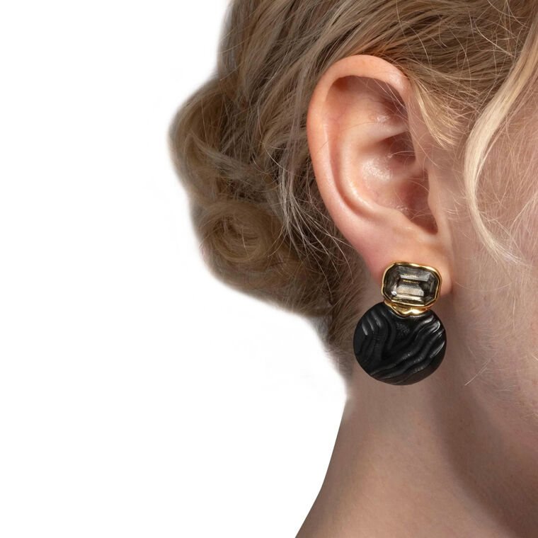 Madera Lucite Disc Post Earring image number null