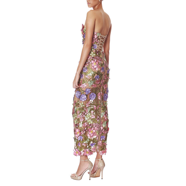 Iris Floral Maraya Strapless Ankle Dress image number null