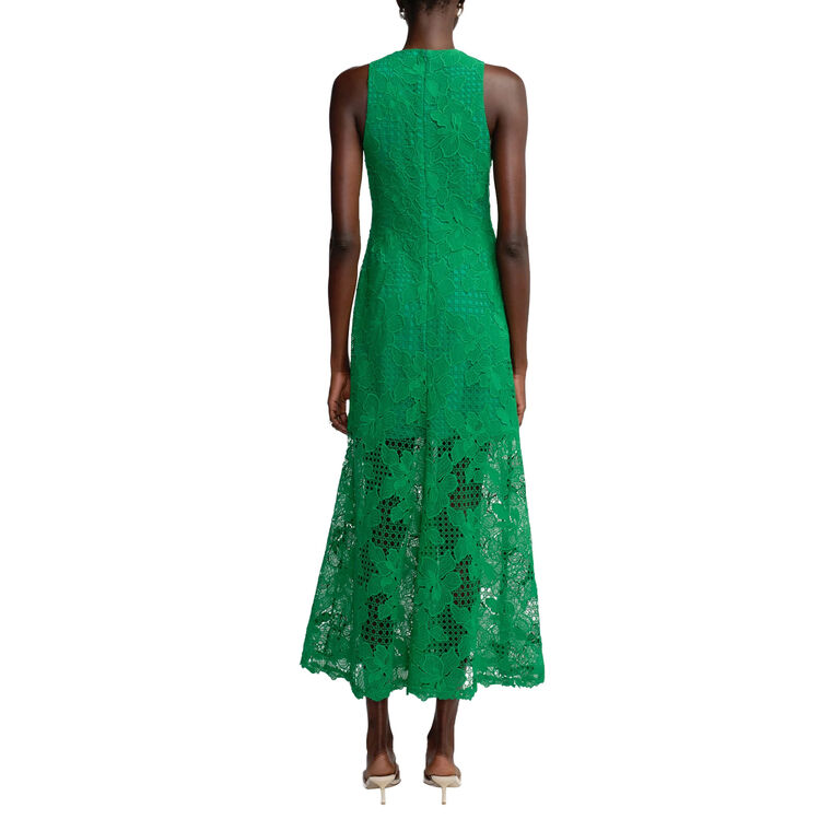 Sleeveless Lattice Guipure Lace Midi Dress image number null