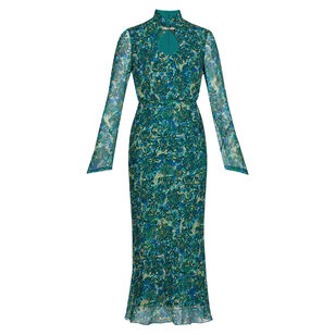 Domino B Long Sleeve Midi Dress