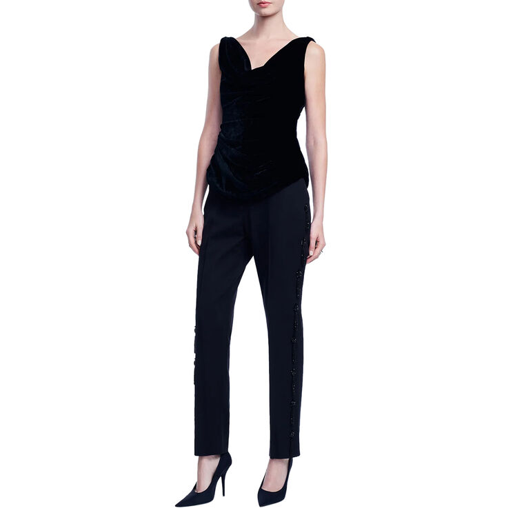Stretch Cotton Pants With Tassels image number null
