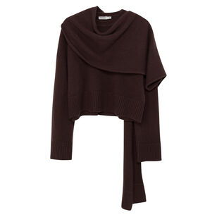 Elson Cropped Wool Cashmere Scarf Sweater