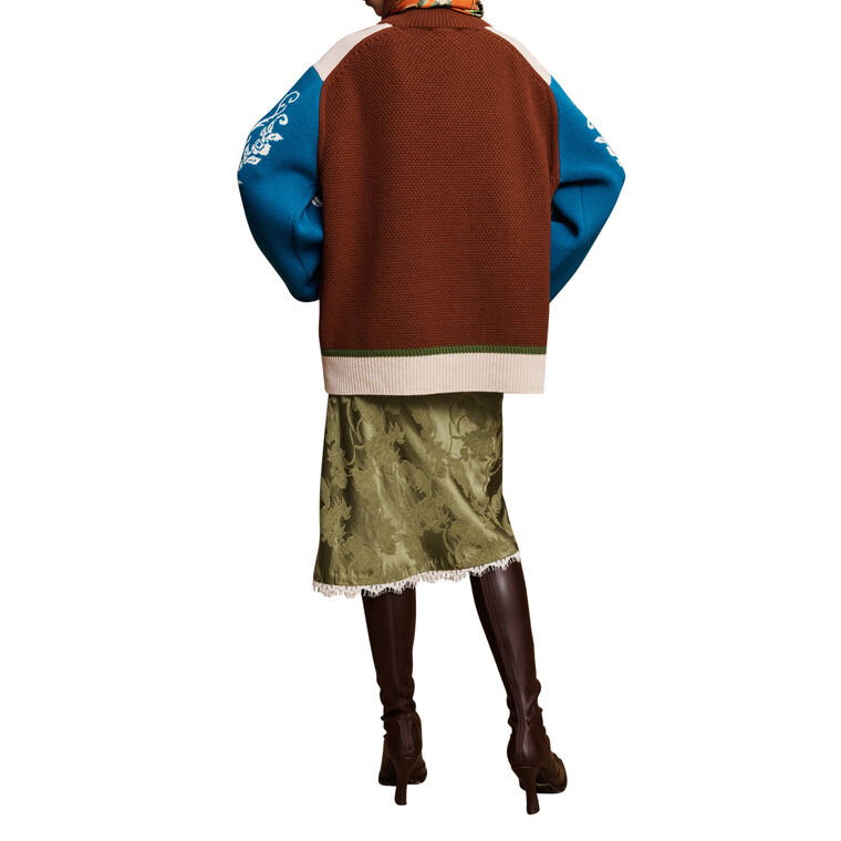Lasso Patchwork Knit Sweater image number null