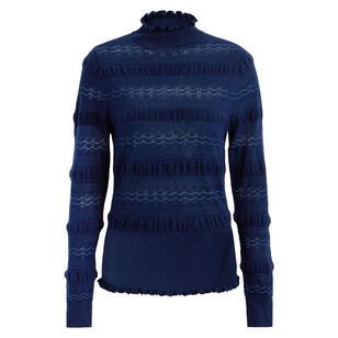 Adison Long Sleeve Ruffle Knit Turtleneck Top