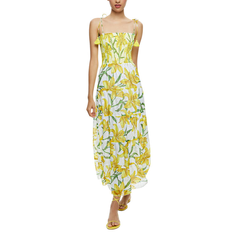 Marina Tiered Midi Tie Strap Dress image number null