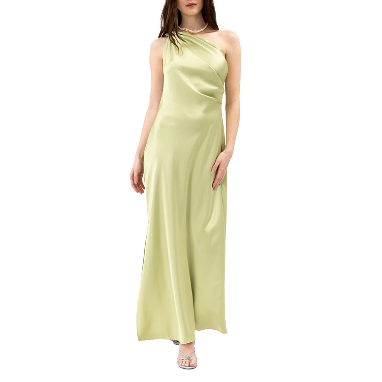 Stassi One-Shoulder Satin Maxi Dress image number null