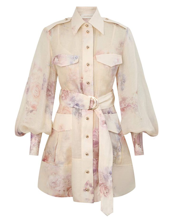 Hypnotic Long Sleeve Belted Utility Mini Dress image number null
