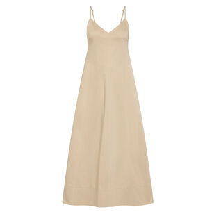 Sleeveless Structured Cotton Midi Dress
