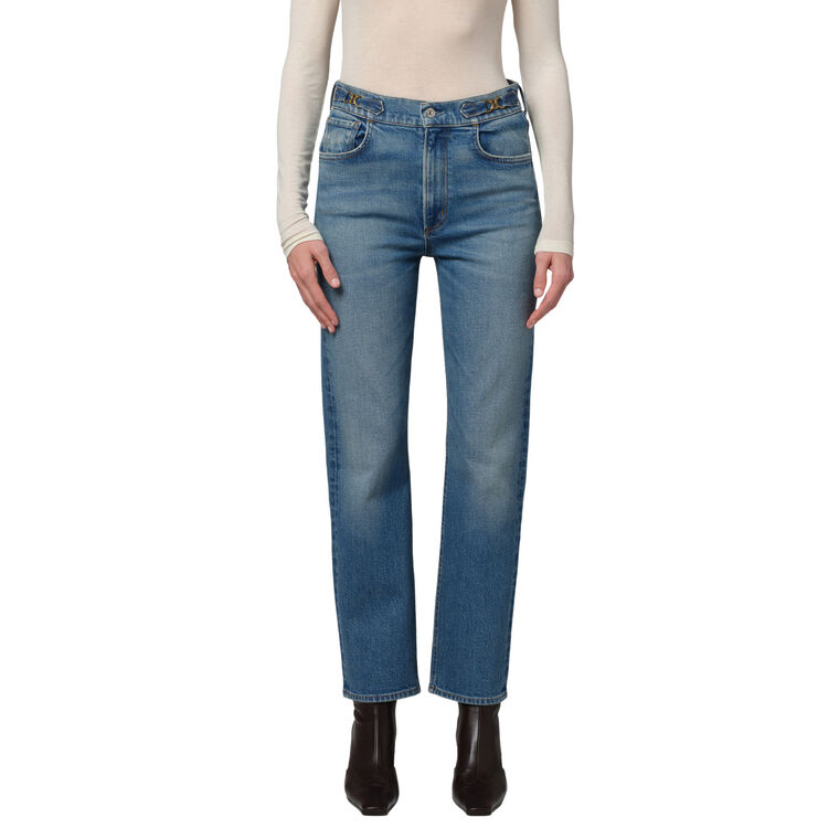 Blaine Vintage Straight-Leg Jean With Horsebit Waist image number null
