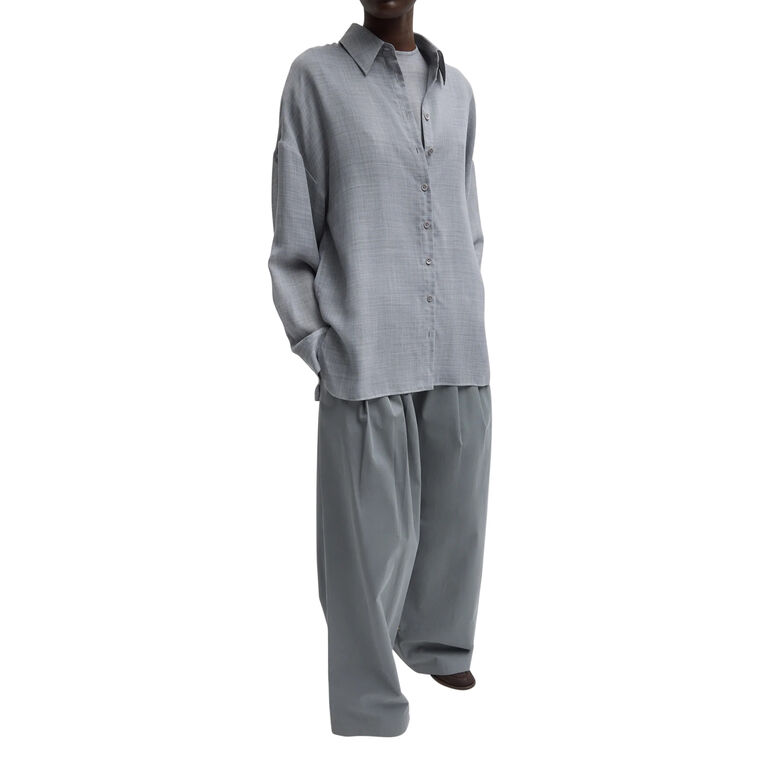Sheer Wool Gauze Oversized Shirt image number null