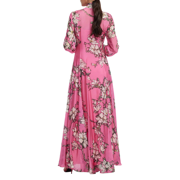 Lilith Long Sleeve Tie Neck Maxi Dress image number null