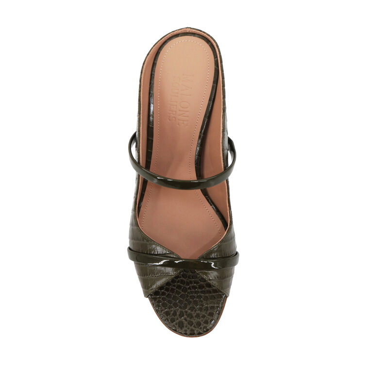 Norah 70mm Croc-Embossed Patent Leather Mule image number null