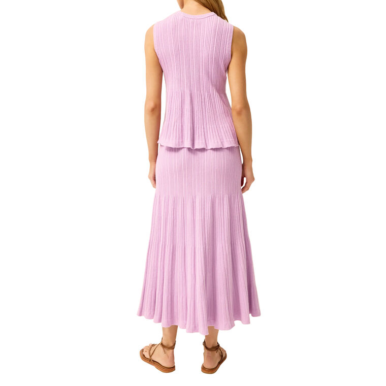 Axel Flared Rib Knit Midi Skirt image number null