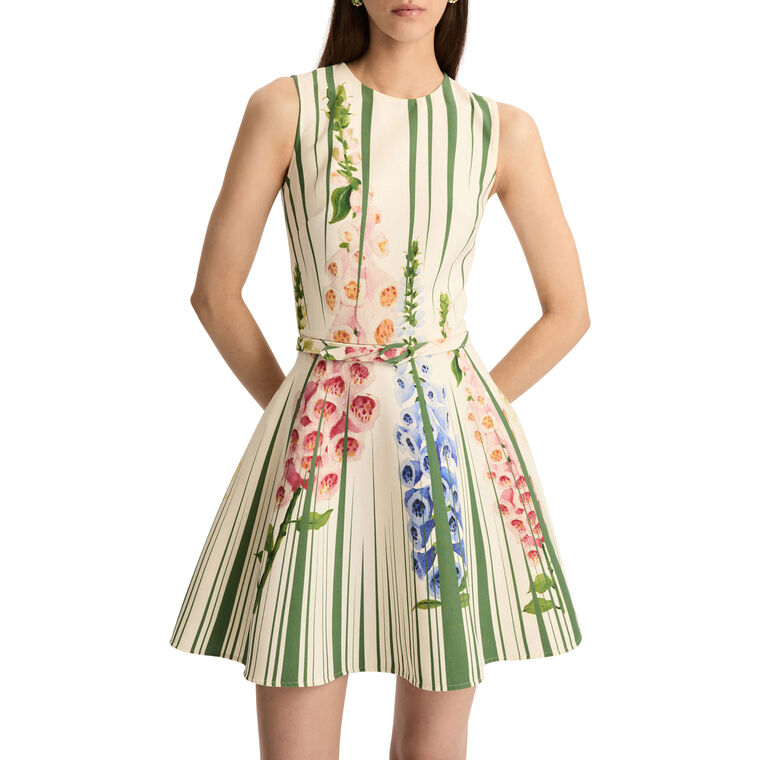 Sleeveless Foxglove Belted Dress image number null