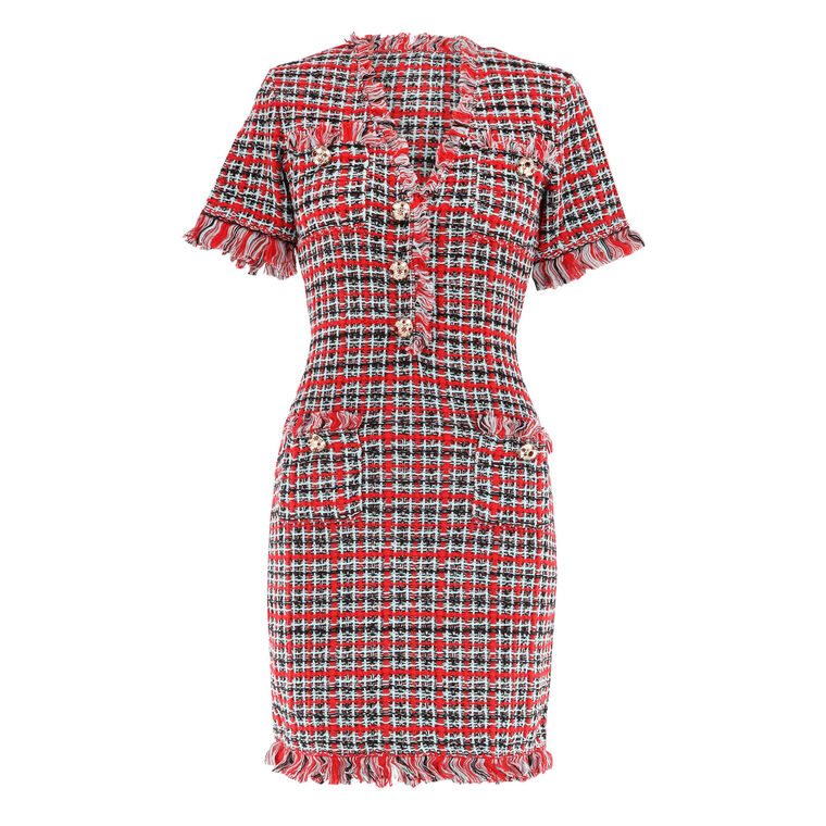 Frayed Knit Mini Dress image number null