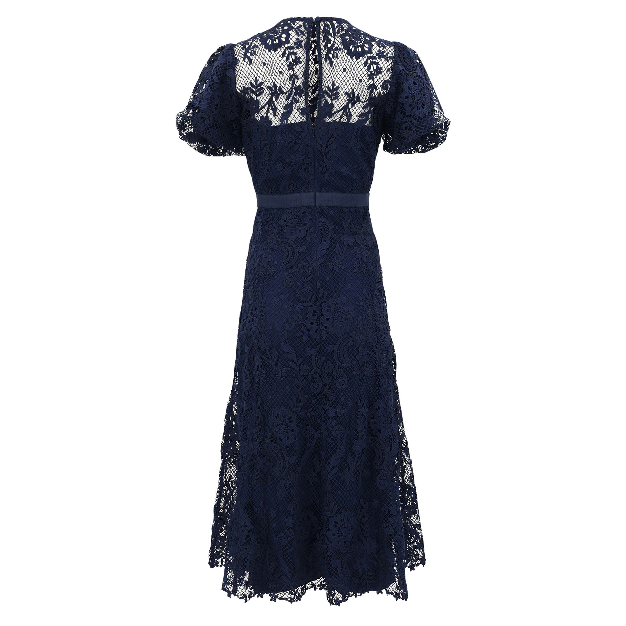 Navy Lace Midi Dress