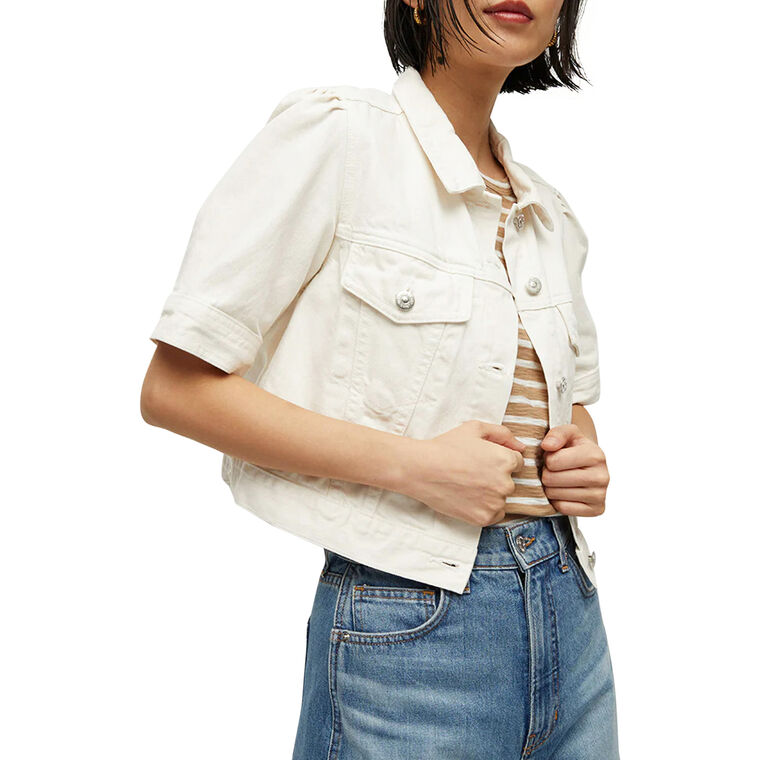 Raina Short Sleeve Denim Jacket image number null