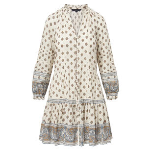 Belissa Paisley Long Sleeve Mini Dress