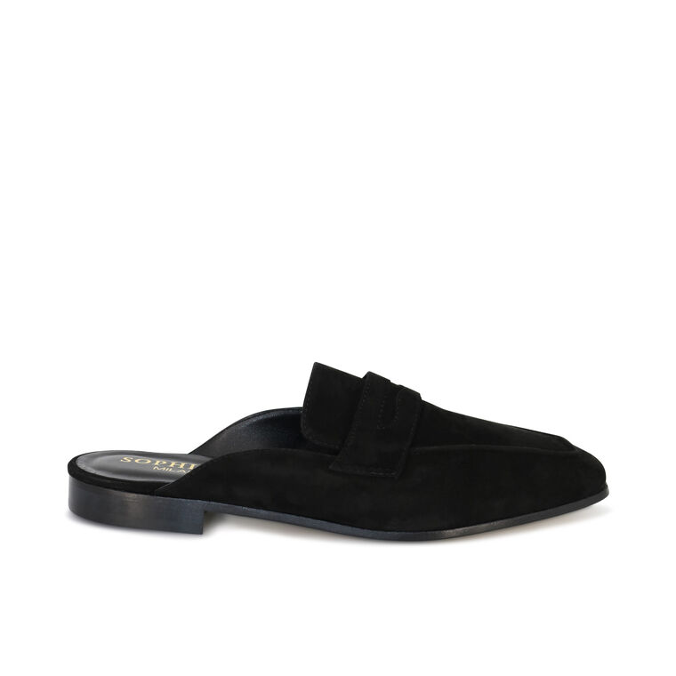 Riviera Suede Penny Loafer Mules image number null