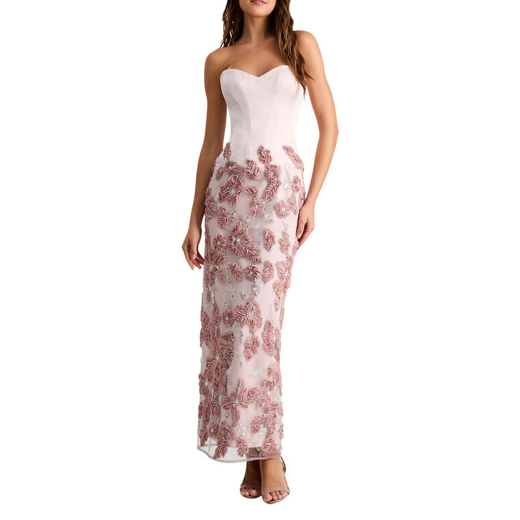 Julia Corset-Style Floral Sequin Gown image number null