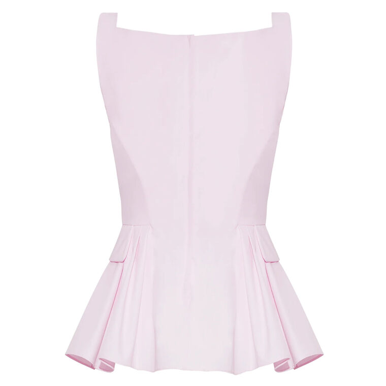 Soleil Sleeveless Peplum Top In Cotton Poplin image number null