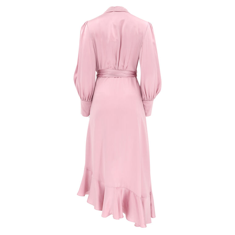 Silk Wrap Midi Dress image number null