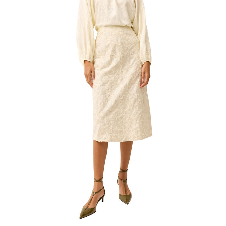 Benedette Lace Sheath Midi Skirt image number null