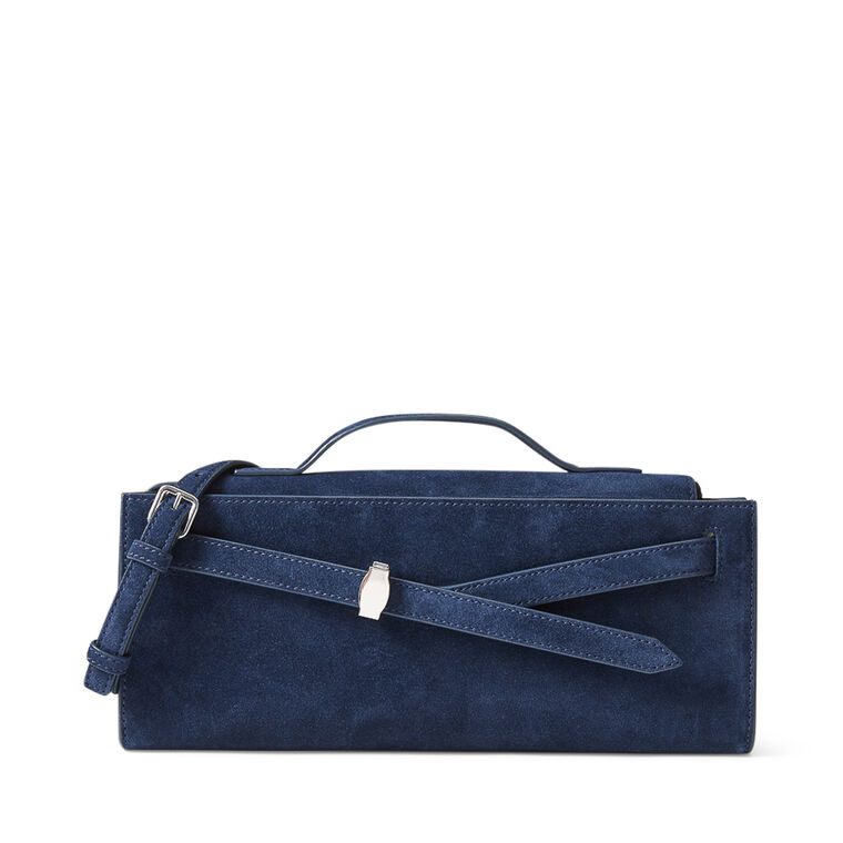 Suede Dash Top Handle Clutch image number null