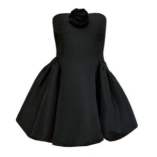 Tammy Strapless Rose Detail Taffeta Mini Dress