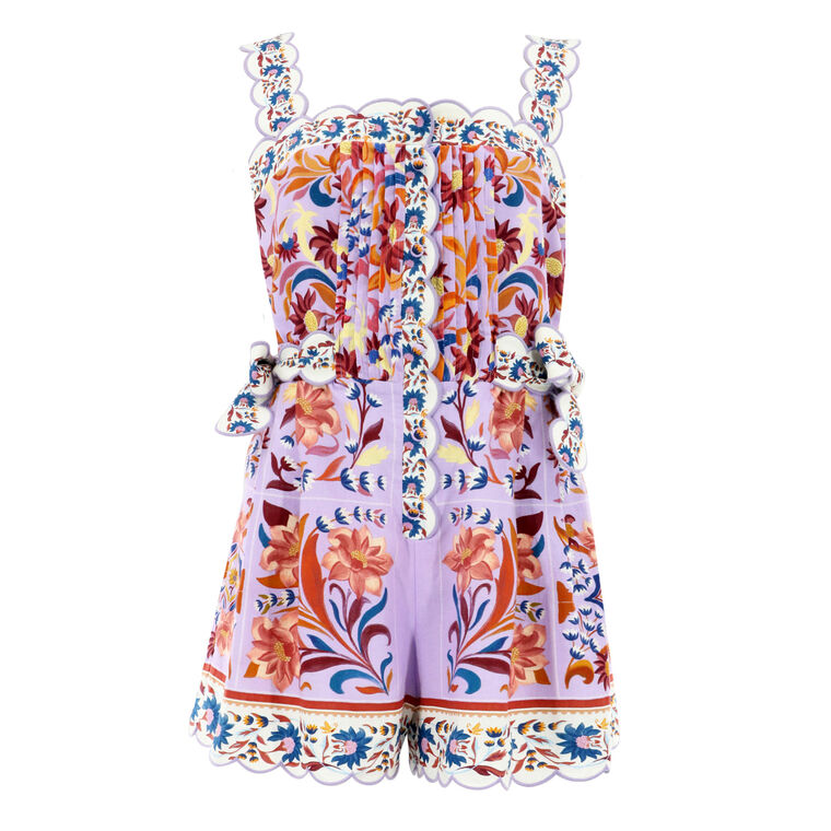 Flower Tiles Lilac Romper image number null