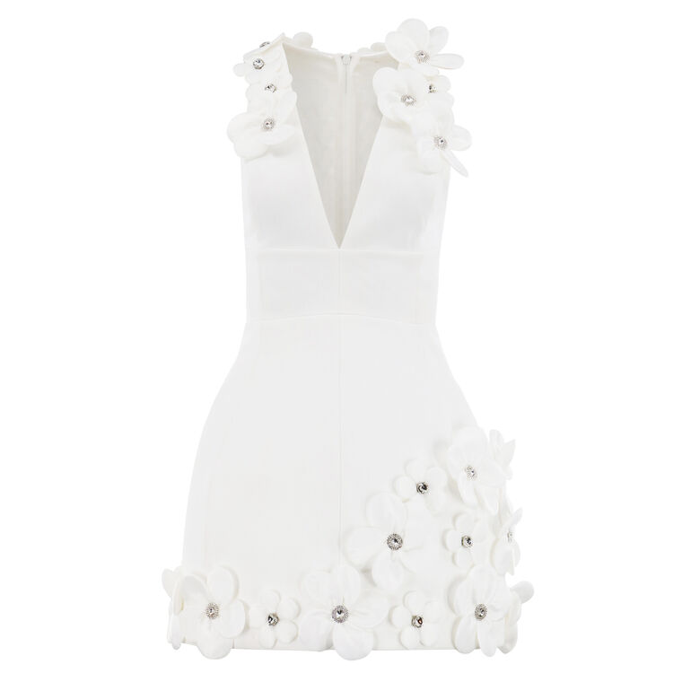 Estelle Sleeveless Floral Applique Mini Dress image number null