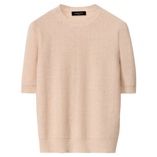 Sequin Short Sleeve Crewneck Sweater
