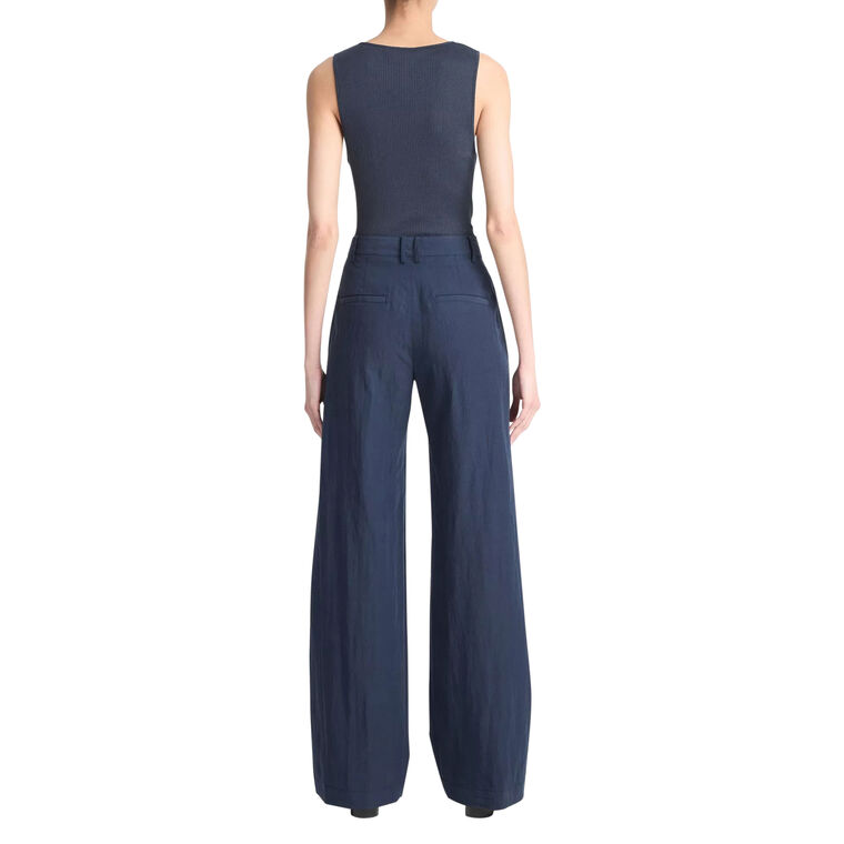 Mid Rise Textured Wide Leg Trouser image number null