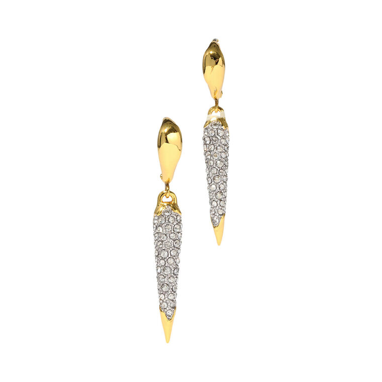 Solanales Gold Crystal Spear Leverback Earrings image number null