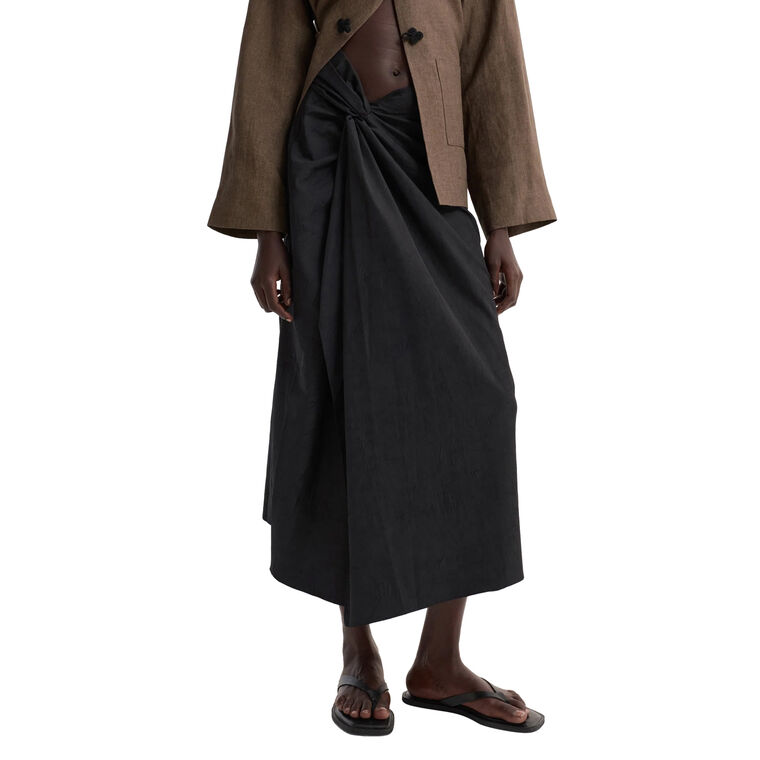Sarong Textured Midi Skirt image number null