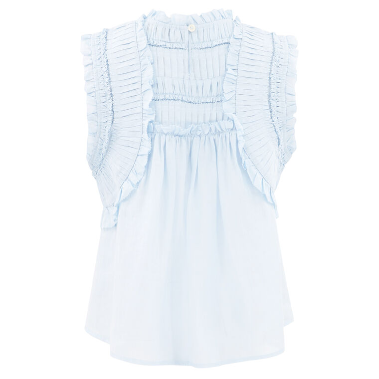 Cole Ramie Smocked Sleeveless Blouse image number null