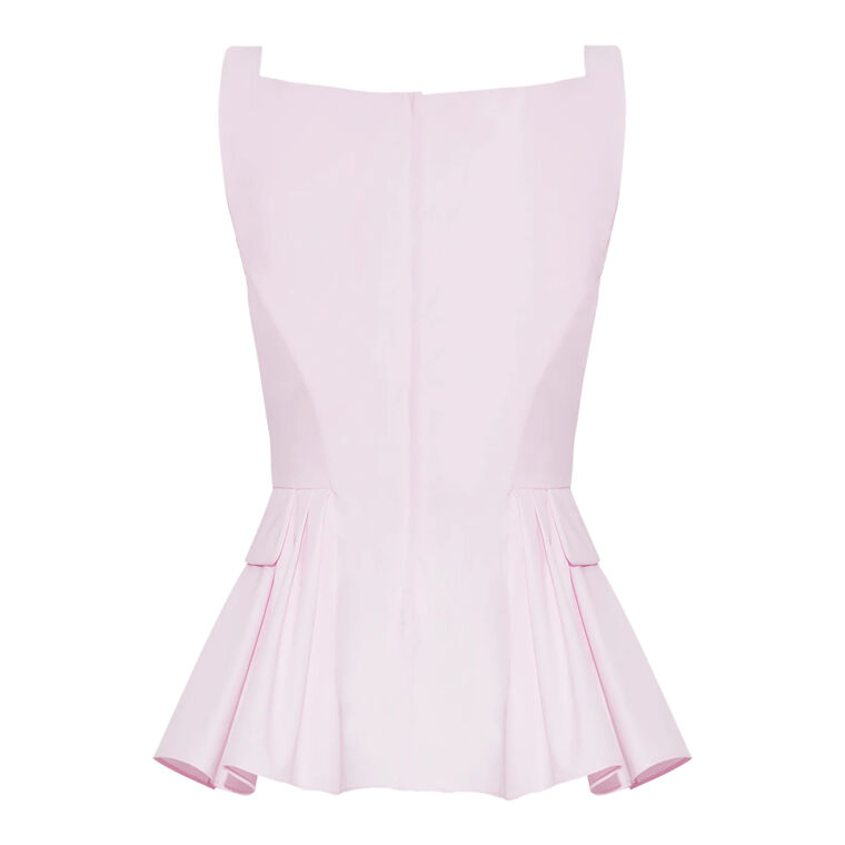 Soleil Sleeveless Peplum Top In Cotton Poplin image number null