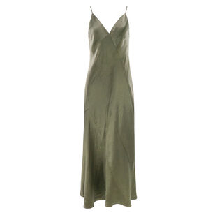 Paneled Satin Bias Slip Dress
