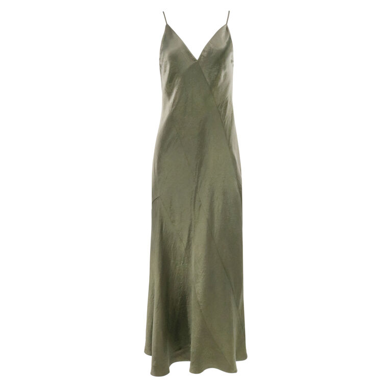 Paneled Satin Bias Slip Dress image number null