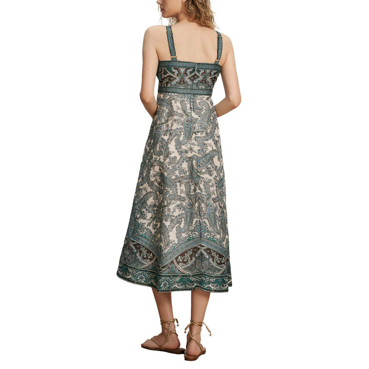 Rye Sleeveless Paisley Midi Dress image number null